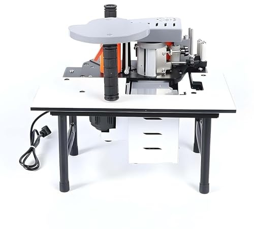 SIEEOUR Canteadora Portátil, 1200W Máquina Para Cantear Con Encolado Doble Cara, Velocidad Ajustable 5-10 m/Min, Para Cantos Rectos Y Arqueados, 5-60 Mm,Para Madera,Fabricación De Muebles(White)