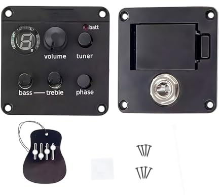 Akustikgitarre Tonabnehmer mit Tuner ISYS+ Equalizers Preamp Systems Adjustable Sound Folk Easy to Use Adjustable Sound Guitar Accessories