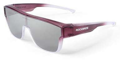 ROCKBROS Polariserade Kvinnor Män Solglasögon Överlappande Solglasögon UV400-skydd, Antireflekterande Sportglasögon för Cykling Cykel MTB Löpning Fiske, Röd