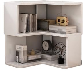 Scaffale angolare a 2-7 livelli, scaffale for libri in legno, libreria curva creativa, utilizzata for riporre libri e oggetti decorativi, adatta for l'uso domestico(Color-2,55x55x64cm)