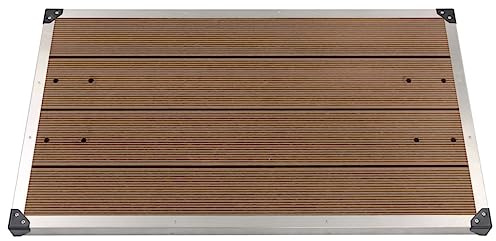 Genérico Plato de Ducha de jardín WPC Acero Inoxidable marrón 110x62 cm