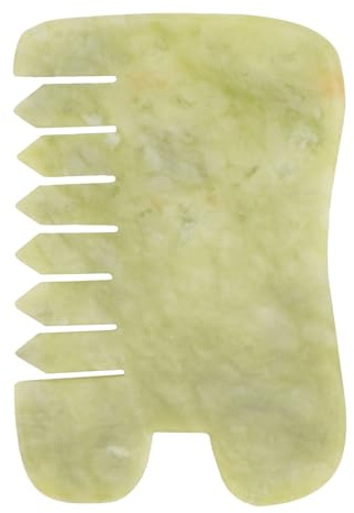 JEWEDECO Gua Sha Brett aus Natürlichem Jadegrün für Gesichtsmassage und Entspannung Kreatives Massagegerät der Hautgesundheit und Muskelentspannung
