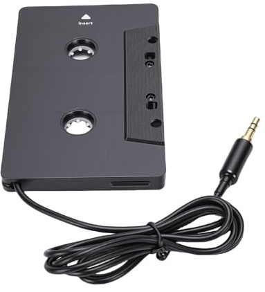 Tomantery Auto-Kassetten-zu-AUX-Konverter mit 3,5-mm-Klinkenstecker, Stilvoller Kassettenadapter Zum Musikhören und Telefonieren, Geeignet für Alle Altersgruppen, Schwarz, 1 Stück