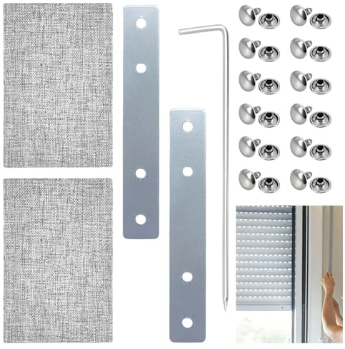 Reparación de Correa de Persiana enrollable para 20 – 23 mm Correas, Kit de Reparación para Correa de Persiana Máxima con Remaches y Placas de Acero Inoxidable