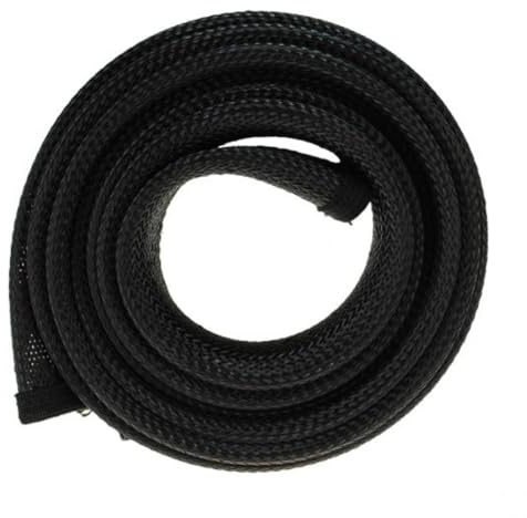 FISUAL Expandable Zip Up Cable Tidy Black 2m | Zip fastening for quick access, 35mm diameter nylon sheath, ideal for desk, computer and AV cable clutter