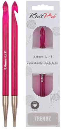 KnitPro Trendz Afghanische/Tunesische Häkelnadel | 8mm