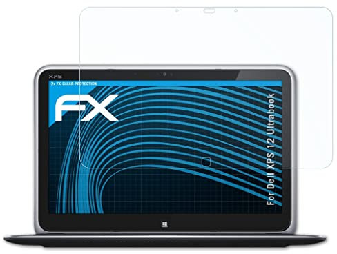 atFoliX Lámina Protectora de Pantalla compatible con Dell XPS 12 Ultrabook Película Protectora, ultra transparente FX Protector Película (2X)