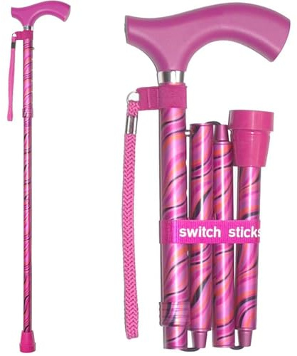 Switch Sticks Aluminum Adjustable Folding Cane and Walking Stick collapses and adjusts from 32 to 37 inches, Tango