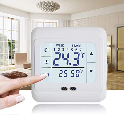 Raumthermostat Digital Thermostat LCD Touchscreen Digital Tempraturregler Thermostat Fußbodenheizung Elektrisch Unterputz Programmierbar