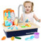 Mini Tudou Küchenspielzeugset mit funktionierendem Wasserhahn,Spülbecken-Spielzeug-Set Elektronisches mit neuem, Rollenspiel für Mädchen,Kleinkinder und Jungen(blau)