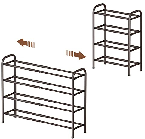 Gonfoam Expandable 4-Tier Shoe Rack for Closet and Entryway, Bronze