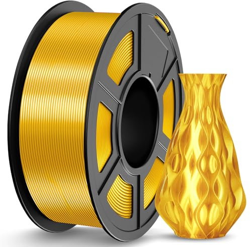 JAYO PLA Silk Filament 1.75mm, Shiny PLA 3D Drucker Filament, 1.1kg Spulen, Neatly Wound Filament, Maßgenauigkeit +/- 0.02, Silk PLA Gold