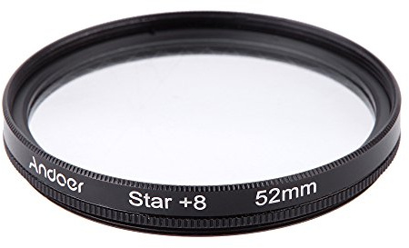 Andoer 52 mm UV + CPL + Close Up + 4 + Stars - Juego de filtros circulares de 8 puntos polarizador circular, filtro macro de primer plano, filtro de estrella de 8 puntos con bolsa para cámara réflex