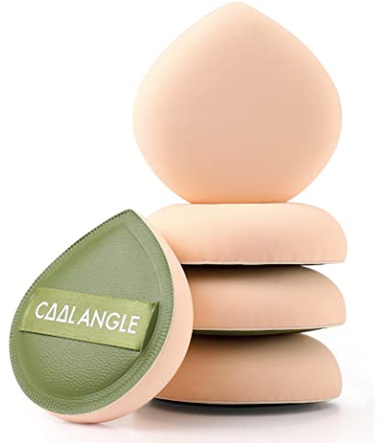 COOL-ANGLE 5Pcs Makeup Sponge For Foundation Concealer And Powder, Latex Free Blender Sponge For Natural And Easy Makeup Soft Long-lasting And Beginner-friendly, Green, Medium