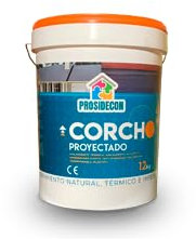 prosidecon Corcho Proyectado, 12kg, 15 años de garantía, Pintura impermeable, aislante térmica, acústica, aplicable con pistola de proyección, para cubiertas, fachadas, interiores (03)