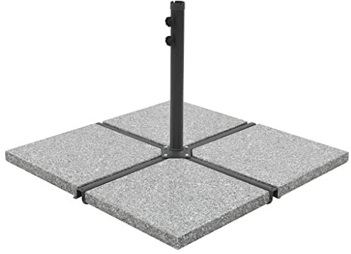 Home & Garden Plaque de poids pour parasol en granit carré Gris 25 kg
