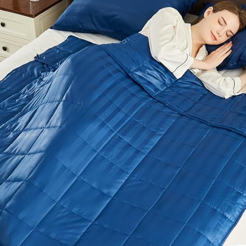 Gewichtsdecke, Queen-Size-Größe (152,4 x 203,2 cm, 11,3 kg), ultraweich und gemütlich, kühlende gewichtete Decke, Queen-Size-Größe für Erwachsene, schwere Decke mit maschinenwaschbarer, weicher Decke