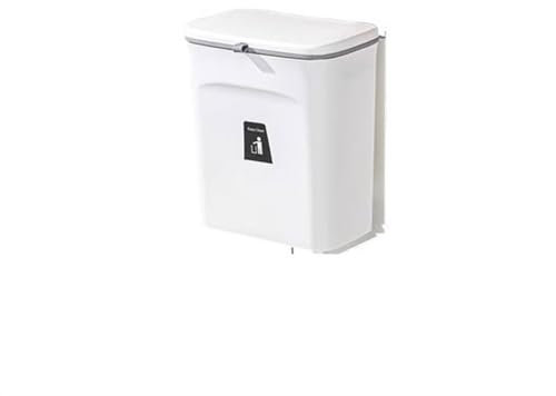 Mülltonne Küchenmülleimer Wandmontage Haushalt neues Modell mit Deckel Küchenmüll Trocken- und Nasssammlung Badezimmer Abfalleimer Mülleimer Abfallsammler (Color : White)