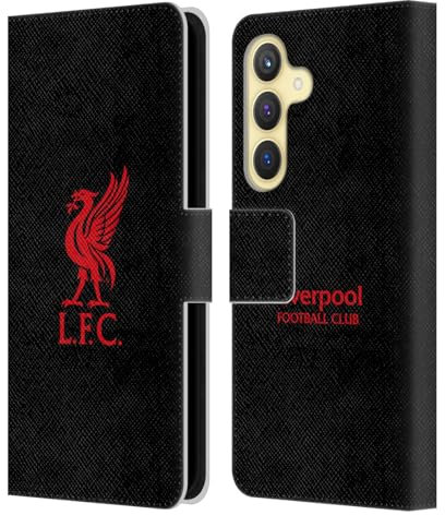 Head Case Designs Offizielle Liverpool Football Club Logo Rot Und Schwarz Liver Bird Leder-Wallet-Hülle Kompatibel mit Samsung Galaxy S24 5G