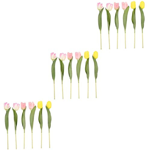 TOPBATHY 18 STK Tulpe fühlen hochzeitsdeko Bürodekoration Brautstrauß zur Hochzeit Latex-Tulpen Wohnkultur künstliche Blumen zarte künstliche Tulpen zarte Kunstblumen empfindlich schmücken