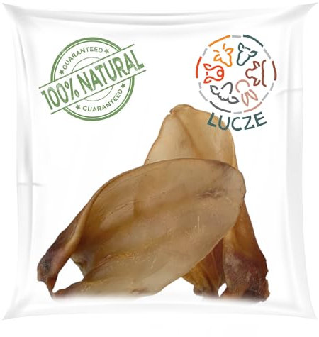 Lucze, Rinderohren für Hunde, 3kg, Kauartikel für Große und Mittelgroße Hunde, 16-19cm, Hundesnack 100% Natürlich, ohne Getreide und Chemie, Eigneherstellung