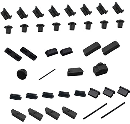 Uonlytech USB Staubschutzstecker für Motherboard Anschlüsse 40 Stück | Silikon in Schwarz, für Selbstgemacht Computer und Schnittstellen, Leicht Anzubringen, Einfach zu Reinigen Zufälliger Stil