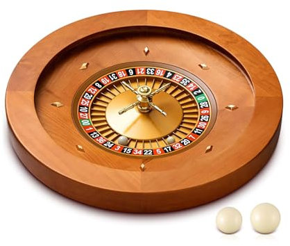 GeRRiT Roulette-Rad Roulette-Tischspiel aus Holz, 50,8 cm (20 Zoll), Roulette-Casino-Qualität, Präzisionslager-Trinkspiel Partyspiele