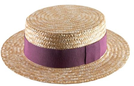 Classic Italy - Boater Kreissäge Strohhut Canotier - Size 56 cm - Violet