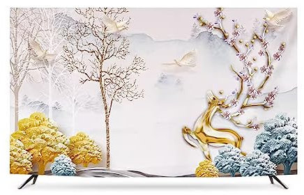 Weich Und Leicht Zu Reinigen, Chinesische 32–86 Zoll Tv-Abdeckung, Staubdicht, Tv-displayschutz Für LCD-led-Schlafzimmer, Wohnzimmer, Dekoration(Size:85/86in,Color:B)