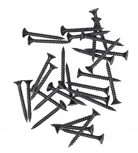 Schnellbauschrauben Feingewinde Trockenbauschrauben Mit Feingewinde Gipskartonschrauben Schwarz Rigipsschrauben für Gipskartonplatten, Gipsplattenschrauben, Schnellschrauben (500, 3,5 x 45 mm)