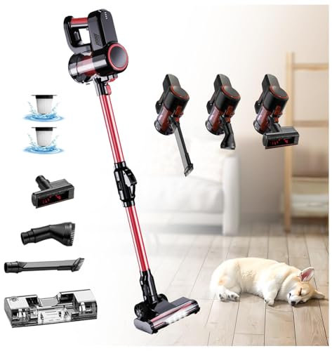 Aspirateur Vapeur sans Fil 5 en 1 Compact avec Réservoir d'eau 200ml, Aspirateur Nettoyeur Vapeur pour Voiture, Maison, Bureaux, Poils d'animaux