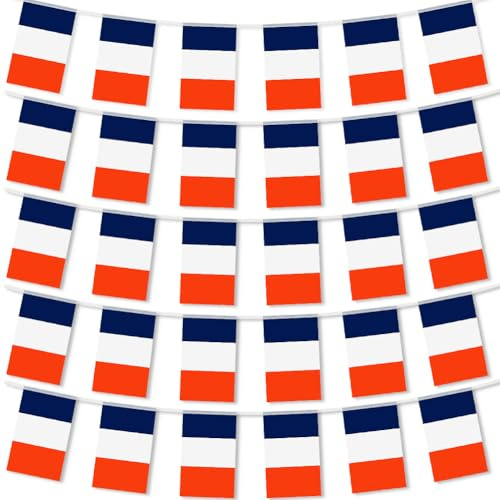 Drapeau français, drapeau français rectangulaire, 30 banderoles drapeau français pour décoration festive (total 10m)