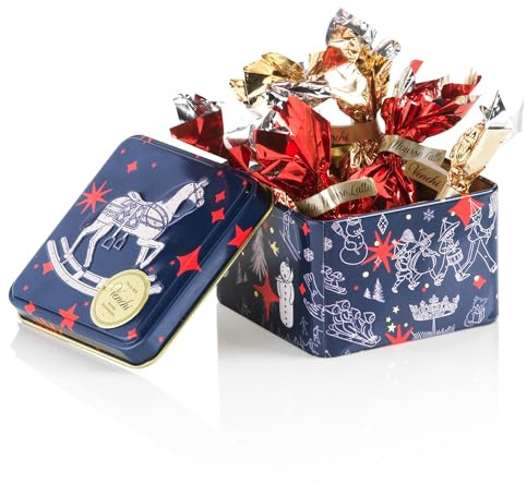 Venchi - Collezione Natale - Lattina Pacchetto di Natale con Cioccolatini Cometa Assortiti, 73 g - Idea Regalo - Senza Glutine