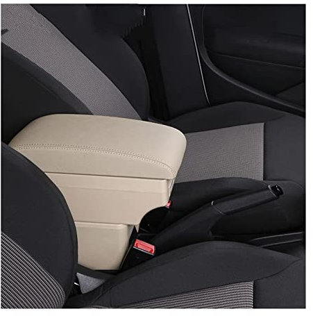 HRQCTIM Caja Almacenamiento Reposabrazos De Coche Caja De Almacenamiento De Contenido Central con Portavasos Cenicero Productos con USB para Seat para Ibiza 6j 6L Caja Reposabrazos(A2 7USB)