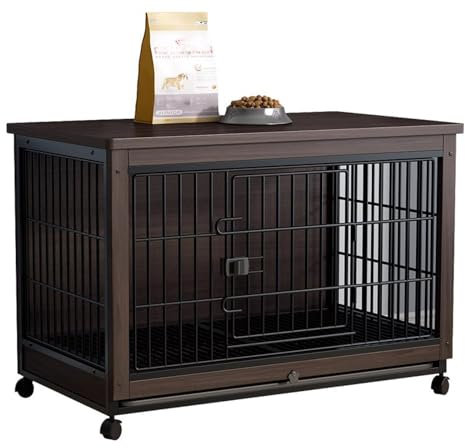 Hundekiste Möbel, Möbel Hundekisten, Holz Hundekiste Für Hunde Indoor Bis Zu 50 Lb, Heavy-Duty Hundekäfig Mit Mehrzweck-abnehmbarem Tablett