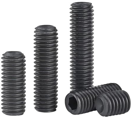 Ctyjia 20Pcs Hex Socket Grub Screws, M4 x 4mm Grub Screws Headless Cup Point, 12.9 Class Carbon Steel Allen Head Socket Screws, for Machinery, Repairs