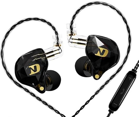 CCA ND NX2 in Ear Monitorm, HiFi IEM Earphones, Deep Bass Sound in Ear Headphones, Clear Sound Gaming Earbuds with Detachable Cable