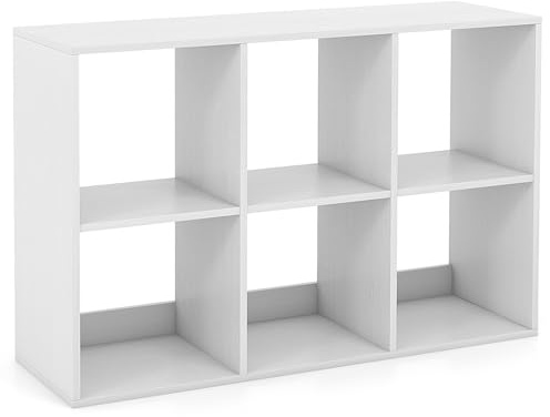 GIANTEX Bücherregal mit 2/3/4/6 offenen Würfeln, kompaktes Bücherregal, kombinierbar, mit Kippschutz, modernes Modularregal für Wohnzimmer, Studio, Weiß (103,5 x 33 x 70 cm)