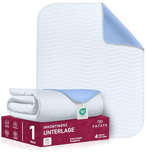 Pataya Inkontinenzunterlage waschbar - Matratzenschutz 75x90 | Wasserdicht - Matratzenauflage - Bettunterlage - Nässeschutz - Bett Inkontinenzauflage - Oeko TEX Zertifiziert