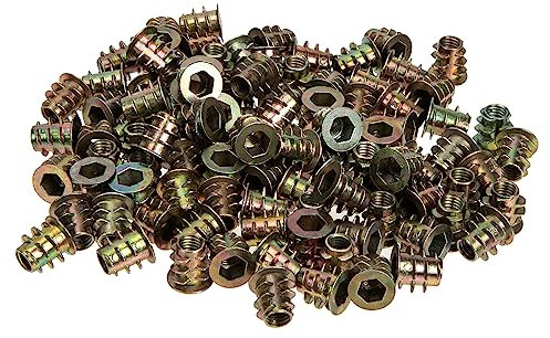 SOLUSTRE 100 Stück Holzeinsätze Bolzenmuttern Antriebsschrauben Gewindeeinsätze Muttern Hardware-muttern-set Größe M5 Für Möbel Hartholz Massivholz