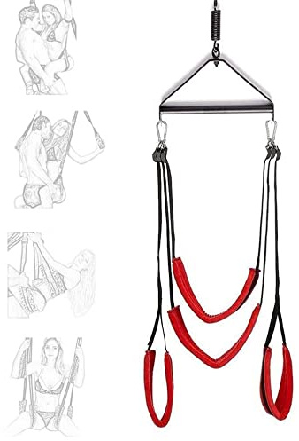 DstoLusre Juguete sexual BDSM columpio de amor sexual SM set columpios de amor varias posiciones sexuales columpio bondage con estructura triangular de acero columpio sexual acolchado extra ancho
