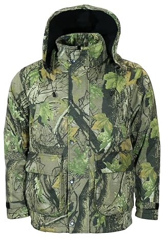 Dallaswear Camo herrjacka | Kamouflagejacka idealisk för utomhussport | fiskejacka | jaktjacka | kamouflagejacka avtagbar huva | patronficka, Guds landsko, 3XL