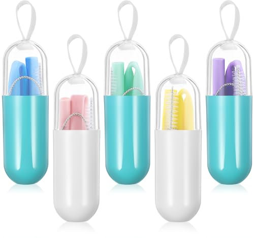 OFFSCH 5juegos Plegables De Silicona Pajita Para Beber Para Fiestas y Uso Doméstico