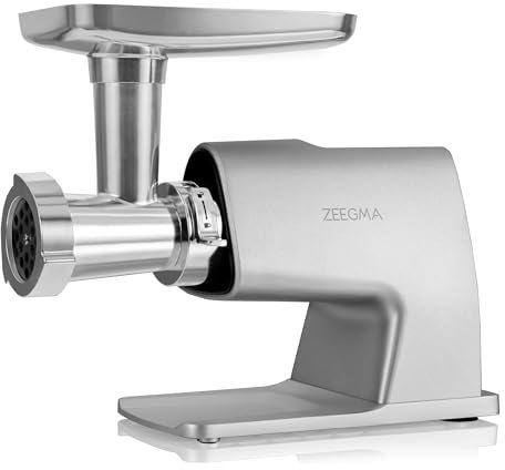 ZEEGMA MOLEN MASTER Hachoir à Viande Électrique Puissance 2500 W 3 Disques en Acier Inoxydable Hachoir à Saucisses Broyeur, Marche Arrière, Écran Tactile