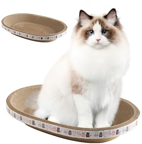 Generisch Rund Katzenkratzbretter - Ovales Kratzbrett Schüssel Nest, Kratzpappe für Katzen, Corrugated Lounge Bett, warmes Ruhen | Für Jungkatzen, Erwachsene und ältere Katzen