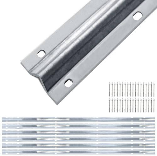 LAJIAOZ 24 Ft V-Track for Sliding Gates, Galvanized Steel Heavy-Duty Inverted V-Groove Track with Hammer Drive Anchors, Durable & Rust-Resistant Rolling Gate Rail for Driveways Systems(4FT6PCS)
