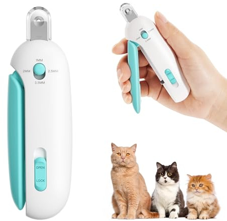 Cat Nail Clipper, Pet Nail Trimmer with 3-Level Safety Guard & Nail File