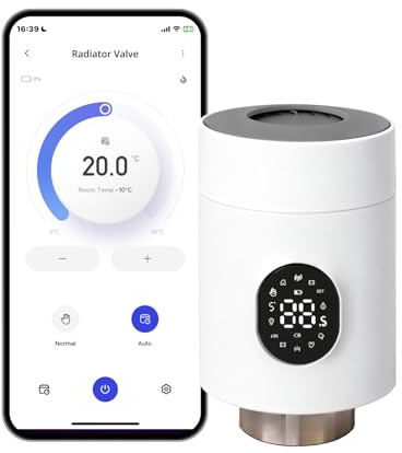 VEXA Smart Zigbee Heizkörperthermostat (NUR TUYA HUB KOMPATIBEL), intelligenter Regler mit Smart-Home-Fernbedienung, App & Sprachsteuerung (Alexa/Google), Zeitplan, Energiesparen, Gruppensteuerung