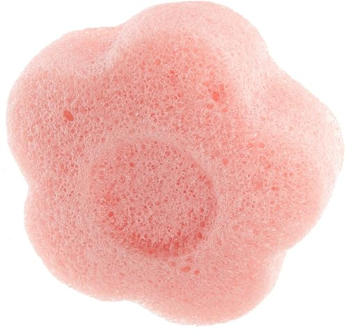 VINTORKY Esponja Cara de Material Vegetal en Forma de Flor Rosa, Herramienta Limpiadora y Biodegradable para Cuidado Diario y Uso en Viajes