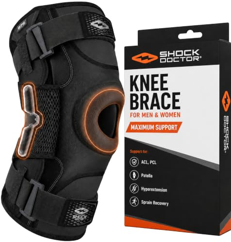 Shock Doctor Ultra Soporte para Rodilla con Bisagras Bilaterales, Unisex adulto, Negro, XXL